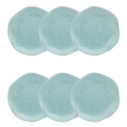 CONJUNTO 6 PRATOS SOBREMESA 21,5CM RYO BLUE BAY - OXFORD PORCELANAS - 1