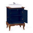 Ver imagem 4 de Gabinete para Banheiro 2 Portas com Cuba Dália 3057 - Azul Petróleo/imbuia Glazer