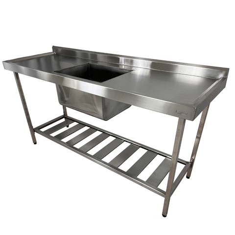 Pia de Aço Inox Industrial 160x60x90 Cm Cuba Centralizada Nortinox