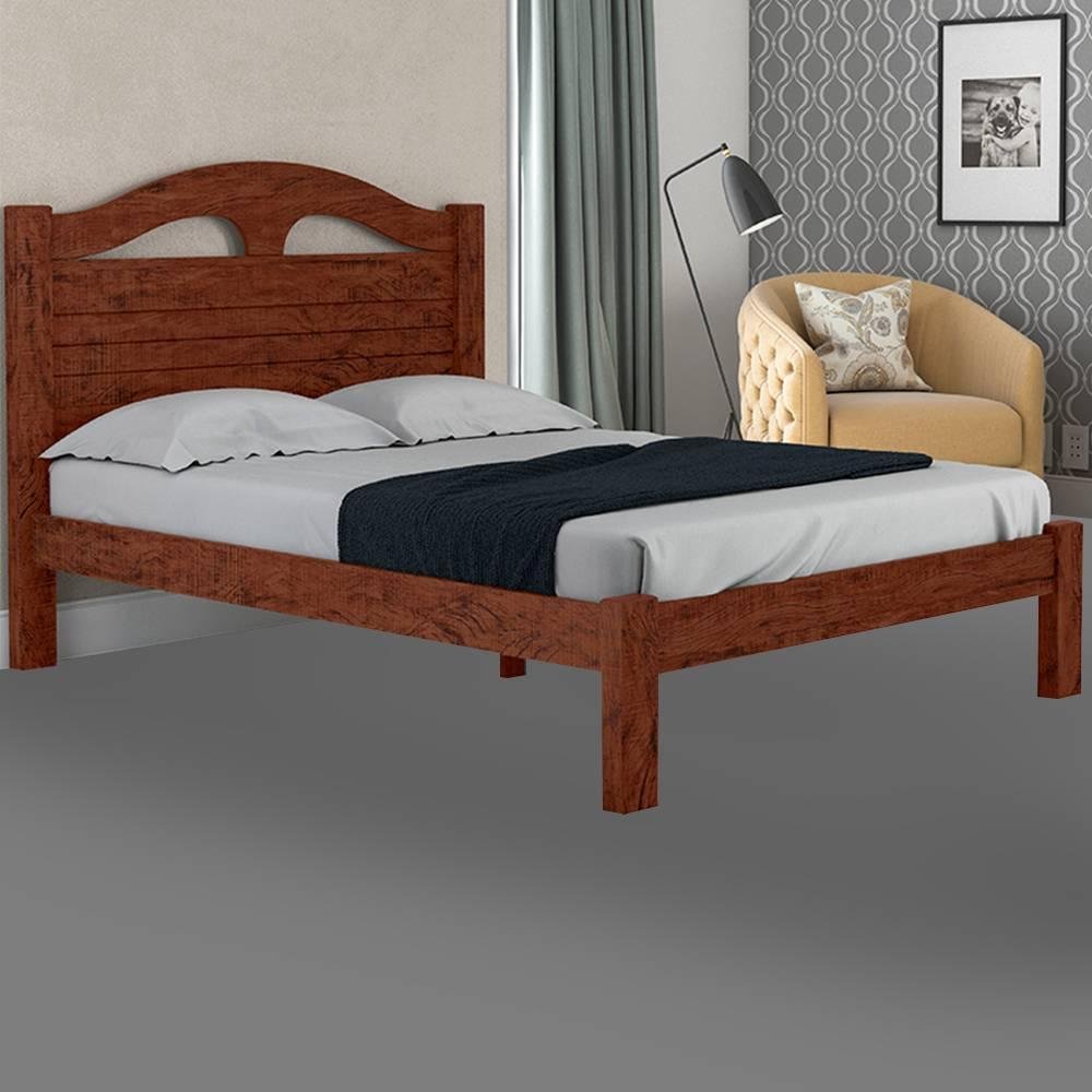 Cama De Casal Rustica Reforçada Pinhão Fênix | MadeiraMadeira