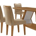 Ver mais imagens de Mesa para Sala de Jantar Alvorada 180cm Mdf Tampo Laminado Canto Copo e 6 Cadeiras Liz