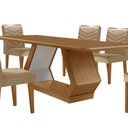 Ver imagem 7 de Mesa para Sala de Jantar Alvorada 180cm Mdf Tampo Laminado Canto Copo e 6 Cadeiras Liz