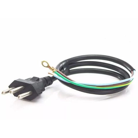 Cabo de Forca Tripolar Rabicho 2p+t 180g Pp 3x1,00x1,60m P/fio Ate 220v Megatron