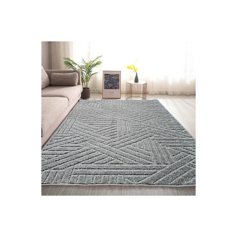 Tapete Sala Alto Relevo Realce Trama 51 Cinza Prata 250x300 cm 3x2,5m