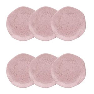 CONJUNTO 6 PRATOS SOBREMESA 21,5CM RYO PINK SAND - OXFORD PORCELANAS
