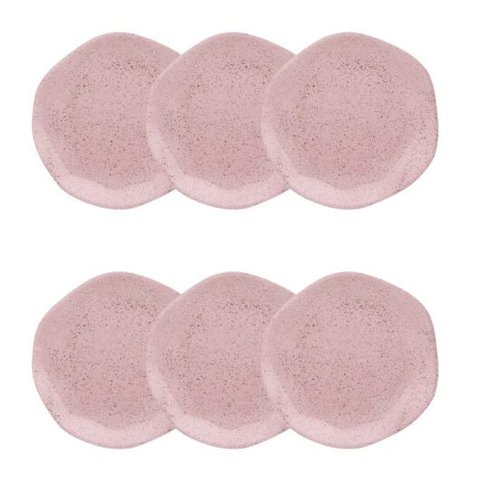 CONJUNTO 6 PRATOS SOBREMESA 21,5CM RYO PINK SAND - OXFORD PORCELANAS