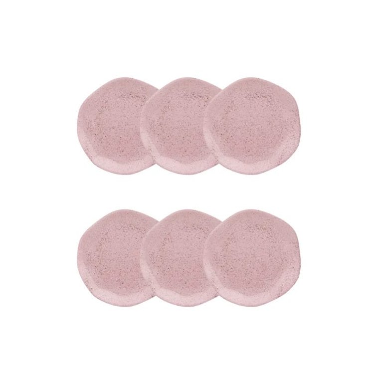 CONJUNTO 6 PRATOS SOBREMESA 21,5CM RYO PINK SAND - OXFORD PORCELANAS