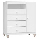 Ver imagem 4 de Quarto de Bebê 6 Portas Ternura Baby com Berço Americano Doce Sonho 100 Branco Brilho com Colchão Or