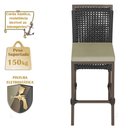 Ver imagem 4 de Mesa Bistrô e 2 Banquetas Roma Marrom Corda Náutica Estofado 7 Trama Original