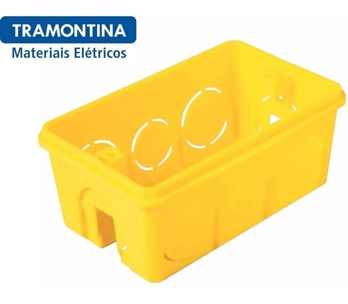 Kit com 50 Caixa de Luz para Embutir Parede Tramontina 4x2 - 3