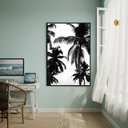 Ver imagem 2 de Quadro Decorativo Palmeiras em Preto e Branco-70x50cm:moldura Preta