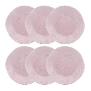 CONJUNTO 6 PRATOS RASOS 27,5CM RYO PINK SAND - OXFORD PORCELANAS