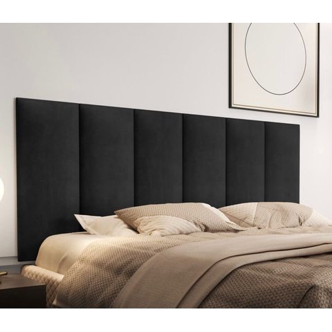 Cabeceira Estofada de Casal para Quarto 1.40 M - Preto
