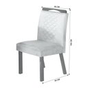 Ver imagem 4 de Conjunto Sala de Jantar Sala Roma 4 Lugares Tampo MDF e Vidro Off-White 130x90cm Bom Pastor Móveis