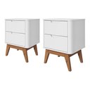 Ver imagem 7 de Kit 2 Mesa de Cabeceira 2 Gavetas Pes Madeira 50 cm Vicenza Branco Dcasa