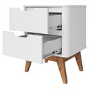 Ver imagem 5 de Kit 2 Mesa de Cabeceira 2 Gavetas Pes Madeira 50 cm Vicenza Branco Dcasa