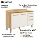 Ver imagem 2 de Balcao 03 Pt 120cm com Tampo 16988 Freijo Off White Cristal Nicioli