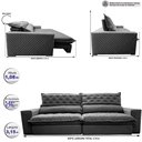Ver imagem 2 de Sofá Retrátil e Reclinável 3.15m Molas Ensacadas Cama Inbox Spazus com Bordado 3d Velusoft Cinza