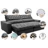 Sofá Retrátil e Reclinável 3.15m Molas Ensacadas Cama Inbox Spazus com Bordado 3d Velusoft Cinza - 3