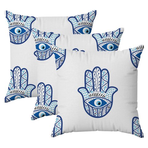 Kit 3 Capas Almofadas Olhar de Proteção 45x45 Id Decor