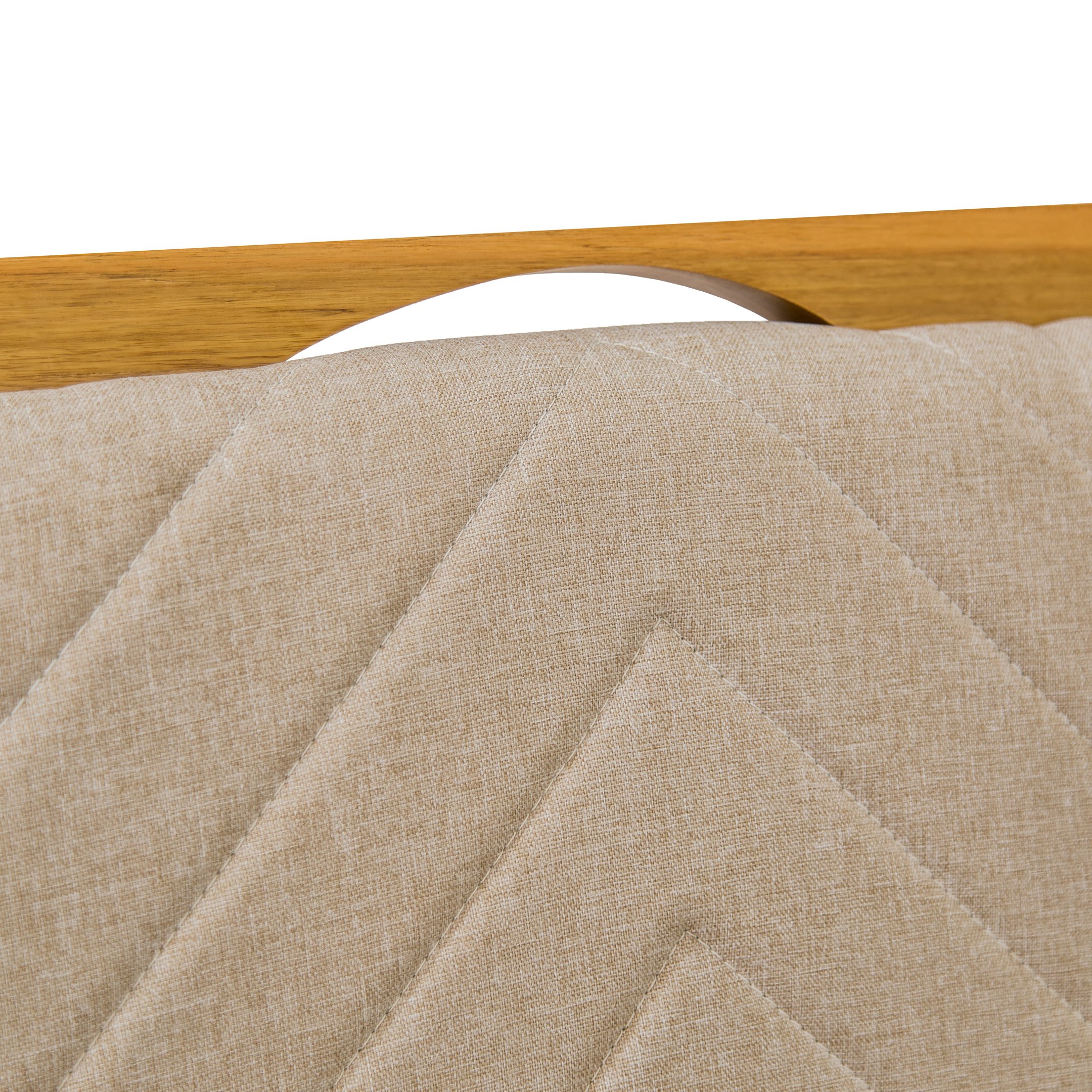 02 cadeiras de jantar Verônica em madeira maciça com revestimento em tecido linho Ferrugine Design - 4