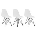 Ver imagem 1 de Conjunto 3 Cadeiras Eames PP Branco Eiffel Base Preta