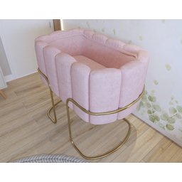Berço Simples Moisés Moderno Mini Pés em Aço Criança Confortavél Quarto do Bebê New Baby Cor Rosa - 4