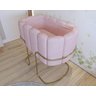 Berço Simples Moisés Moderno Mini Pés em Aço Criança Confortavél Quarto do Bebê New Baby Cor Rosa - 4