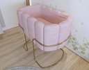 Ver imagem 4 de Berço Simples Moisés Moderno Mini Pés em Aço Criança Confortavél Quarto do Bebê New Baby Cor Rosa