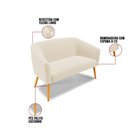 Ver imagem 5 de Kit 01 Namoradeira 02 Lugares E 02 Poltronas A19 Bege