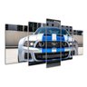 Quadro 5 Peças Mosaico Carro Mustang Shelby gt500 Azul e Branco - 1