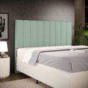 Ver imagem 1 de Cabeceira Cama Box Queen 160 Cm Dália W01 Linho Verde Menta - Lyam Decor