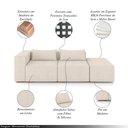 Ver imagem 3 de Sofá Versátil Sala de Estar Atlanta 298cm Modulado Linho Off White G52 - Gran Belo