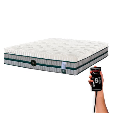 Colchão Queen Latex Foam de látex Pocket Firme plus - 158x198cm - KIT SPA