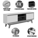 Ver imagem 3 de Rack Bancada Mundi 2 Portas para Tv de 75 Polegadas Cumaru/opala