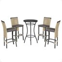 Ver imagem 1 de Mesa Bistro e 4 Banquetas Roma Preta Corda Náutica 11 Rami
