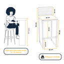 Ver imagem 2 de Banqueta Quadrada Junco Cappuccino para Balcão Ilha Cozinha Área Gourmet Bancada Piscina Bar