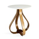 Ver imagem 1 de Mesa Lateral de Canto Pés Cebola 70x50cm Branco