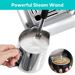 Casabrews Máquina de Espresso com Moedor e Vaporizador de Leite (prata) - 5