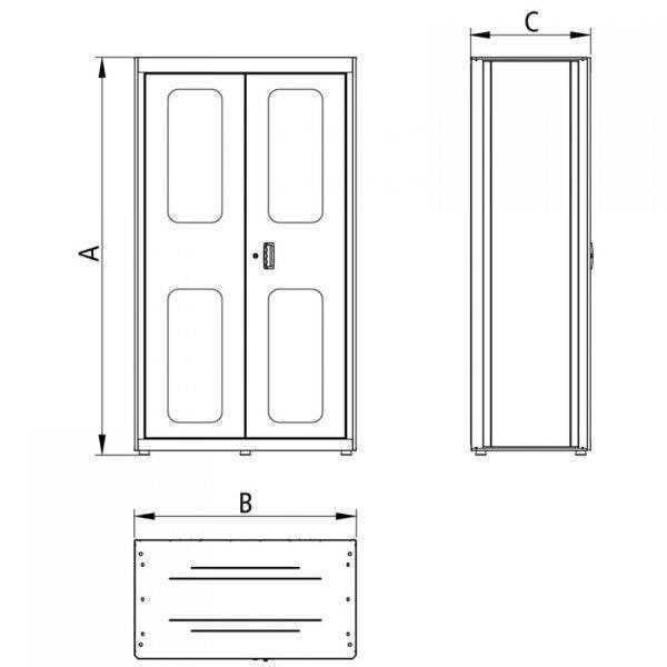 Armário Modular para Ferramentas Vertical 2 Portas com Visores Tramontina PRO - 3