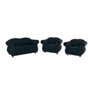 Ver imagem 1 de Conjunto Chesterfield Merlo Namoradeira c/ 2 Poltronas - Suede Azul Petróleo/ decoração, recepção, s