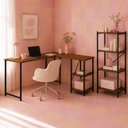 Ver imagem 2 de Kit Mesa L com Prateleira + Estante 4 Prateleiras