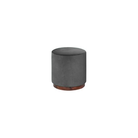 Puff Decorativo Redondo Itália - Tecido Cinza Noturno