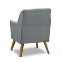 Ver imagem 4 de Poltrona Decorativa Retrô Recepção Magali Lisa Veludo Cinza Claro Lansofbr