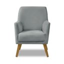 Ver imagem 3 de Poltrona Decorativa Retrô Recepção Magali Lisa Veludo Cinza Claro Lansofbr