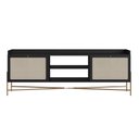 Ver imagem 4 de Rack 2 Portas 183cm Palhinha Pé Metal Oslo Artesano | Nero/dourado