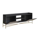 Ver imagem 3 de Rack 2 Portas 183cm Palhinha Pé Metal Oslo Artesano | Nero/dourado