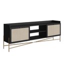 Ver imagem 2 de Rack 2 Portas 183cm Palhinha Pé Metal Oslo Artesano | Nero/dourado