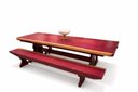 Ver imagem 4 de Mesa Rústica Madeira Maciça Roxão (250cm X 85cm X 6cm) Pés Torre, com 2 Bancos (250cm X 36cm X 4cm)