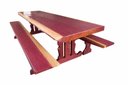 Ver imagem 5 de Mesa Rústica Madeira Maciça Roxão (250cm X 85cm X 6cm) Pés Torre, com 2 Bancos (250cm X 36cm X 4cm)
